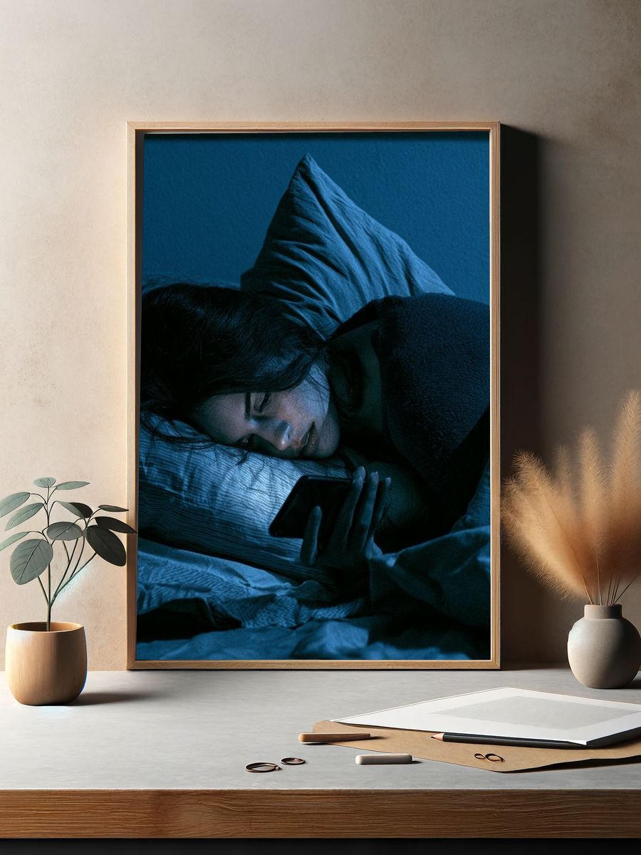 Midnight Phone Glow Photography Poster. — room view 2