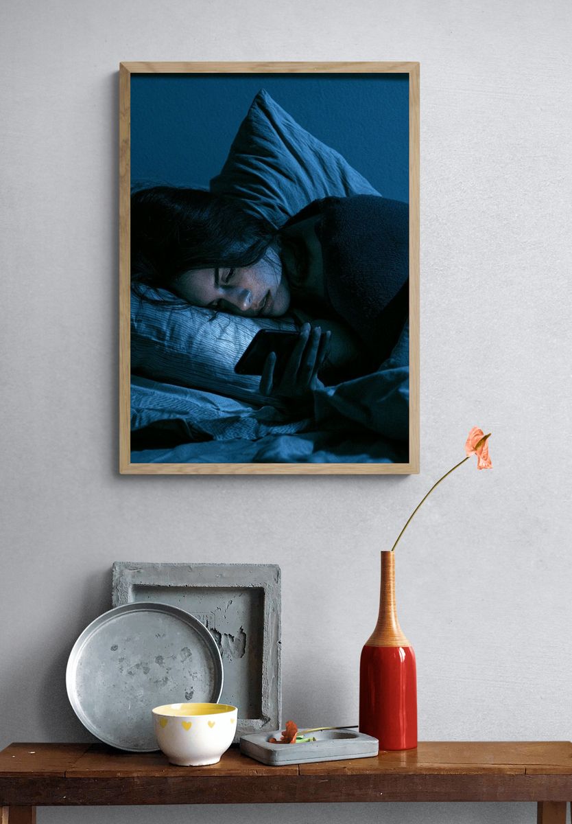 Midnight Phone Glow Photography Poster. — room view 3