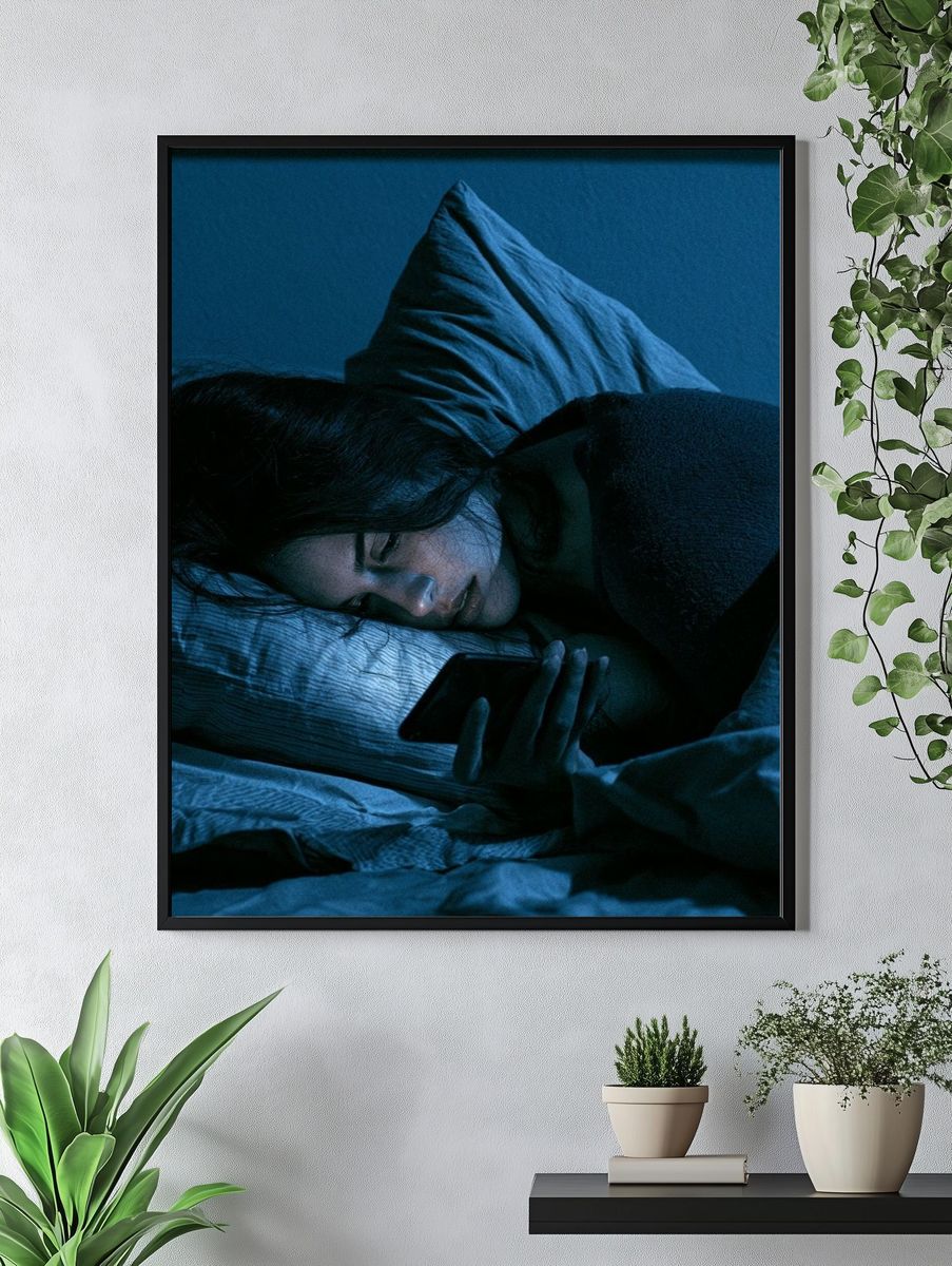Midnight Phone Glow Photography Poster. — room view 4