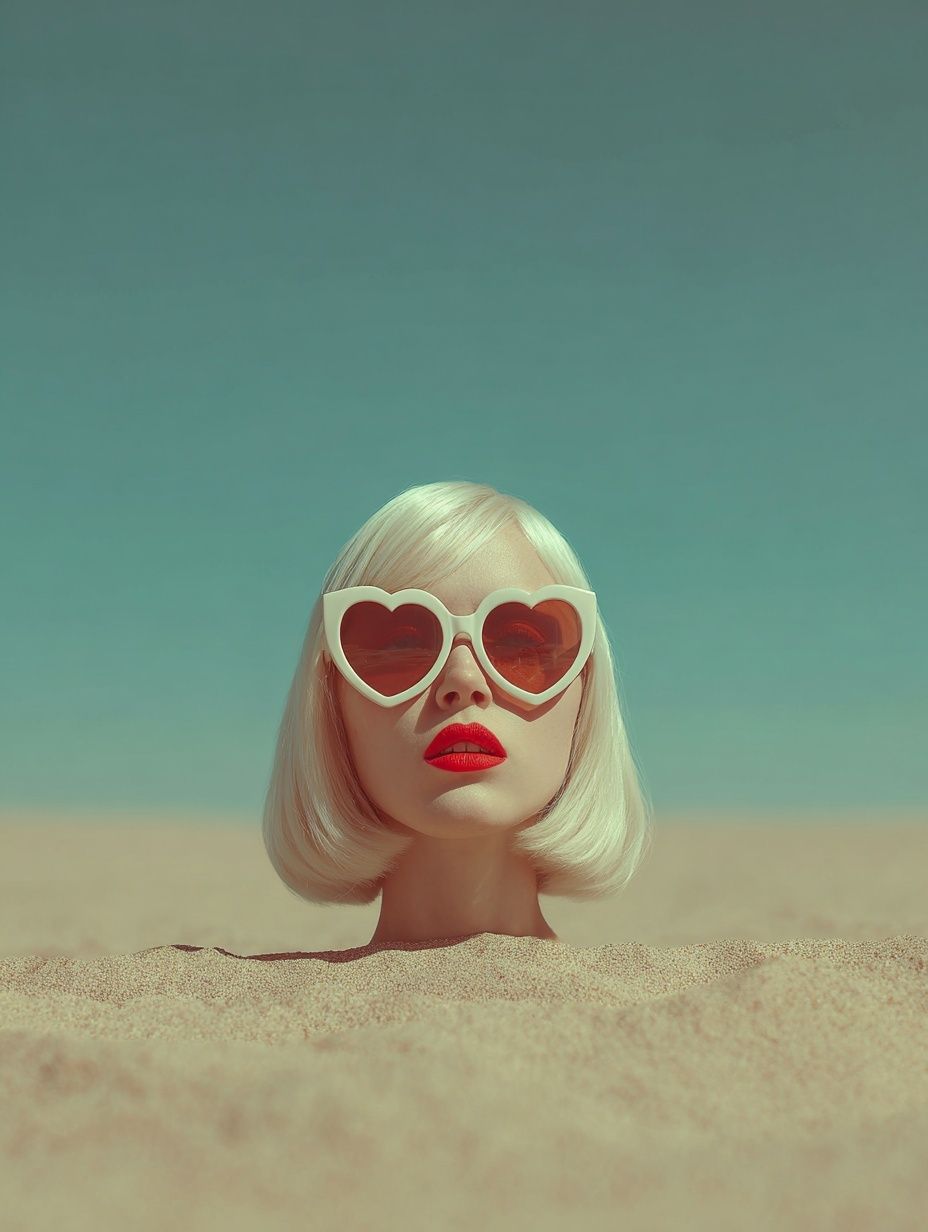 Heart Sunglasses Portrait Print. poster — photography art