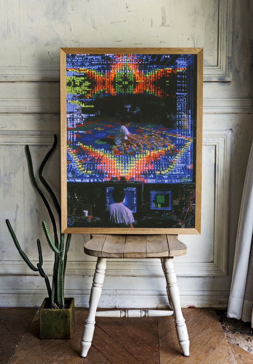 Retro Cyber Lab Poster. room preview