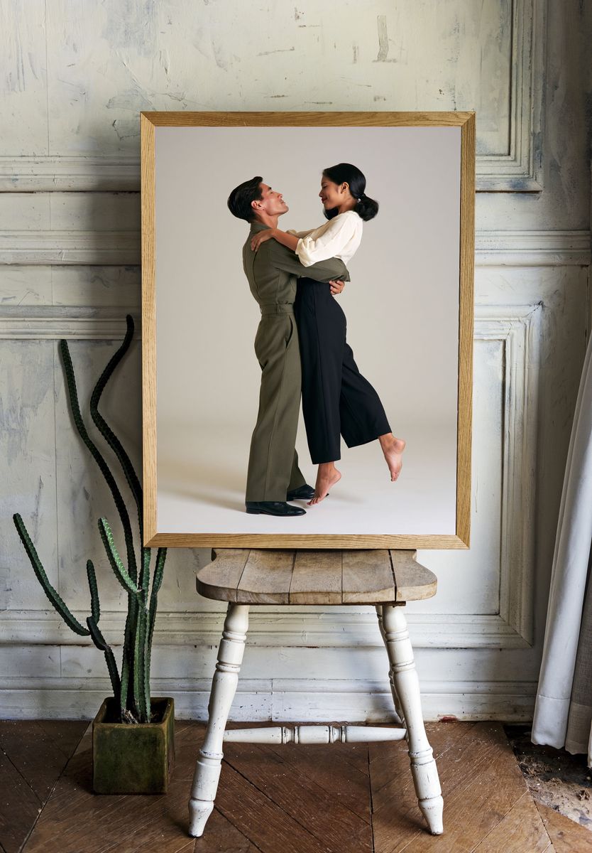 Romantic Couple Studio Portrait Print. room preview