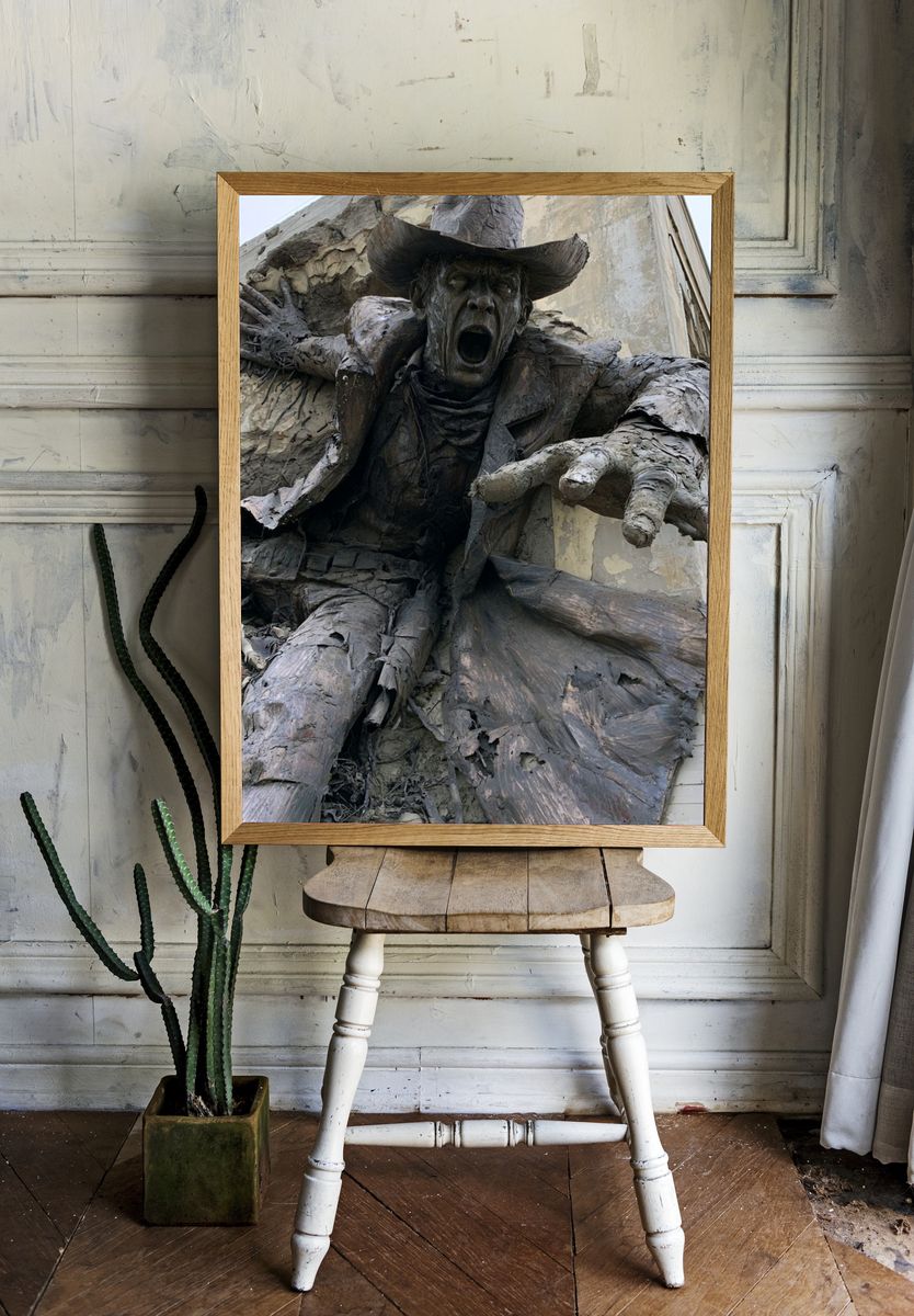 Giant Cowboy Mural Photography Poster. — room view 1