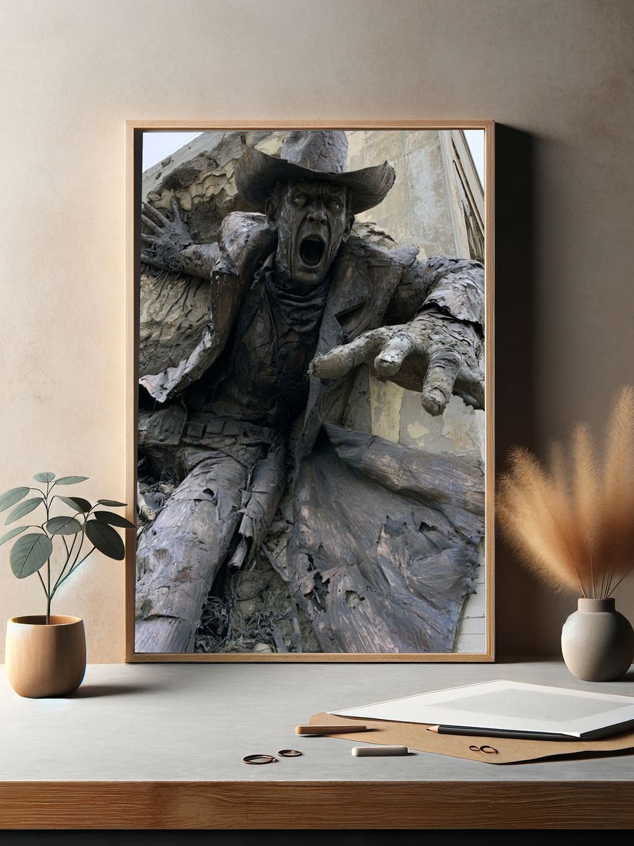 Giant Cowboy Mural Photography Poster. — room view 2