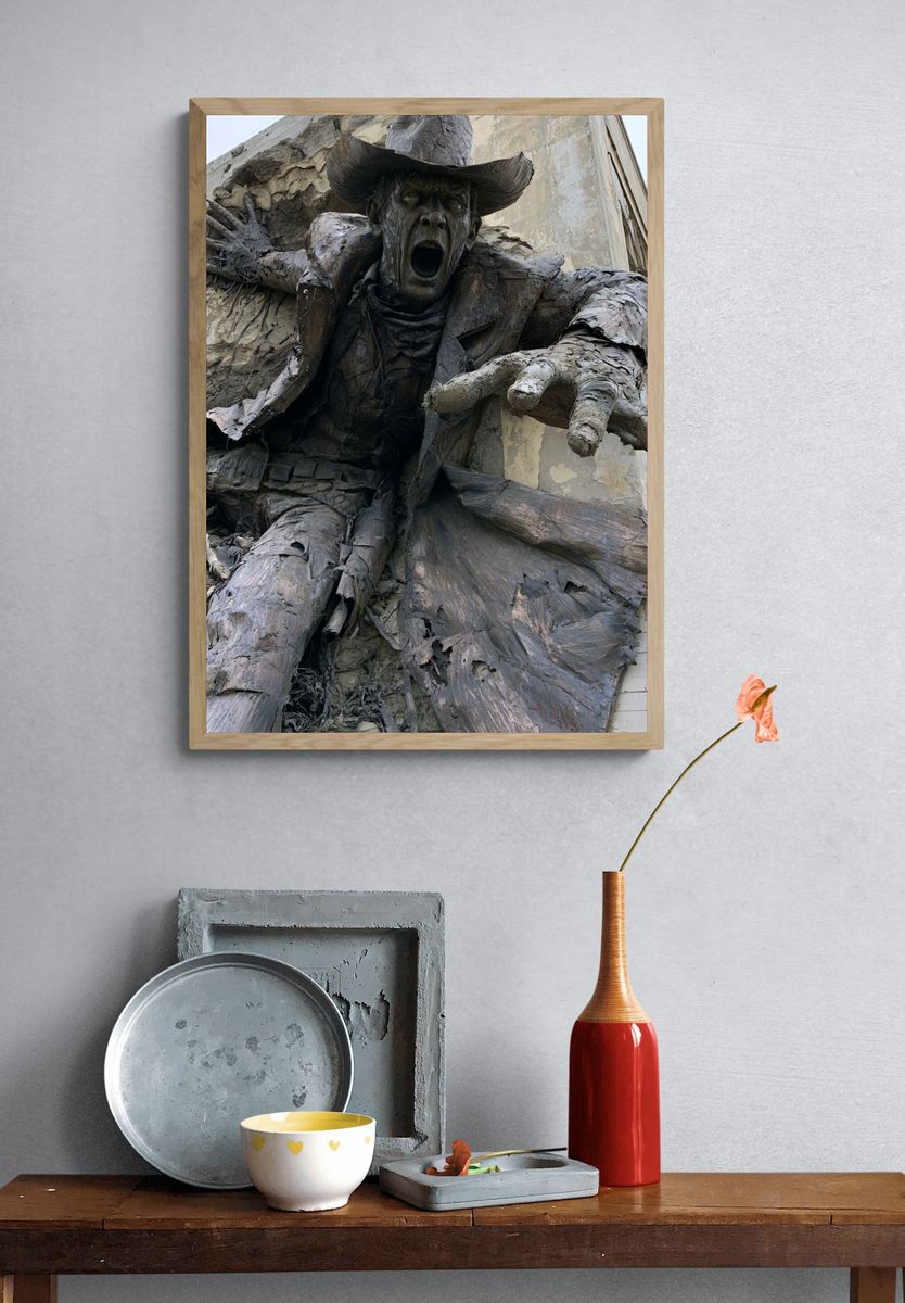 Giant Cowboy Mural Photography Poster. — room view 3