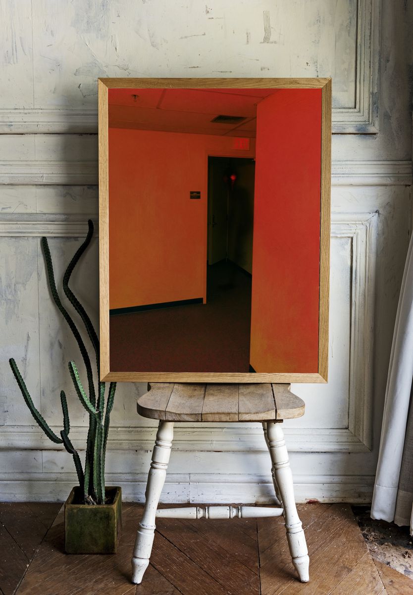 Red Hallway Exit Photography Poster. room preview
