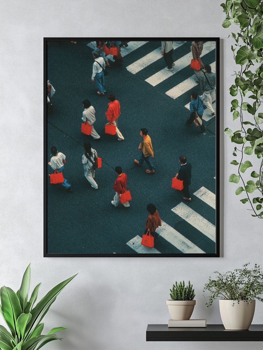 Tokyo Crosswalk Street Photography Poster. — room view 4
