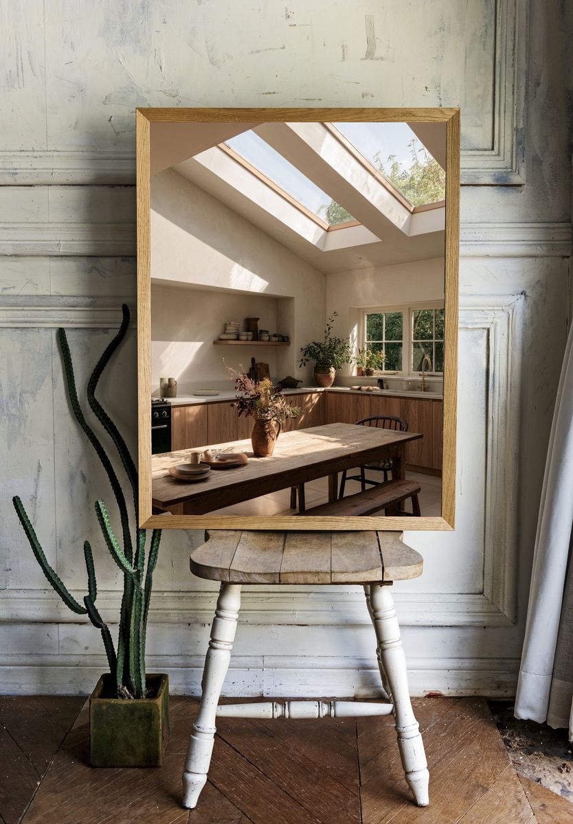 Sunlit Rustic Kitchen Interior Photography Poster. room preview