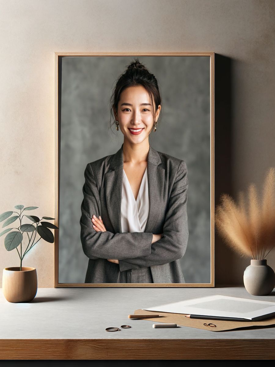 Confident Woman Portrait Poster. — room view 2