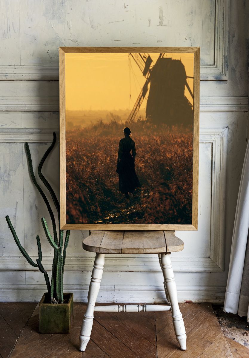 Windmill at Sunset Photography Poster. — room view 1