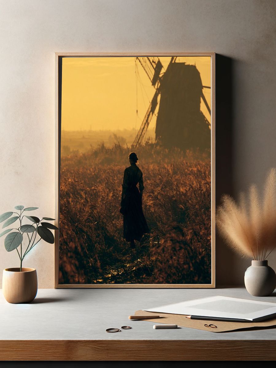 Windmill at Sunset Photography Poster. — room view 2