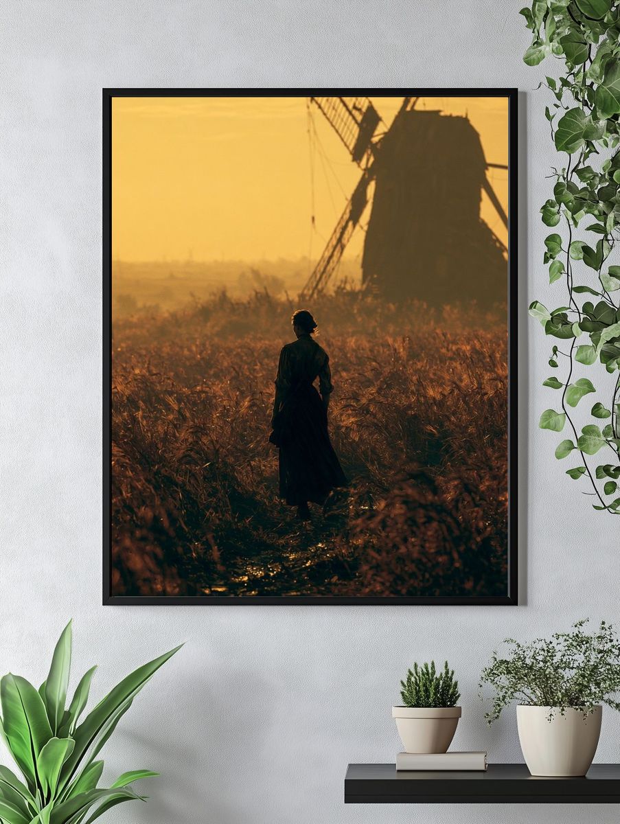 Windmill at Sunset Photography Poster. — room view 4