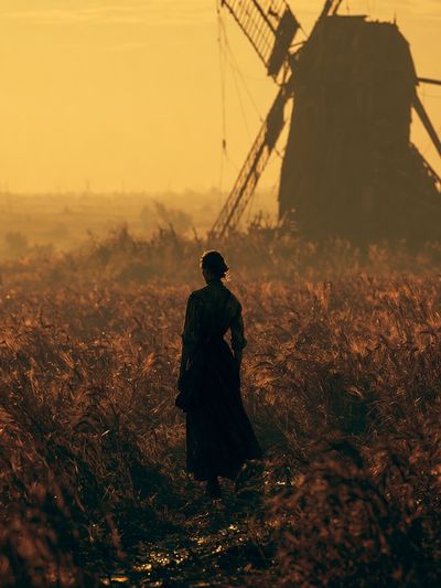 Windmill at Sunset Photography Poster.
