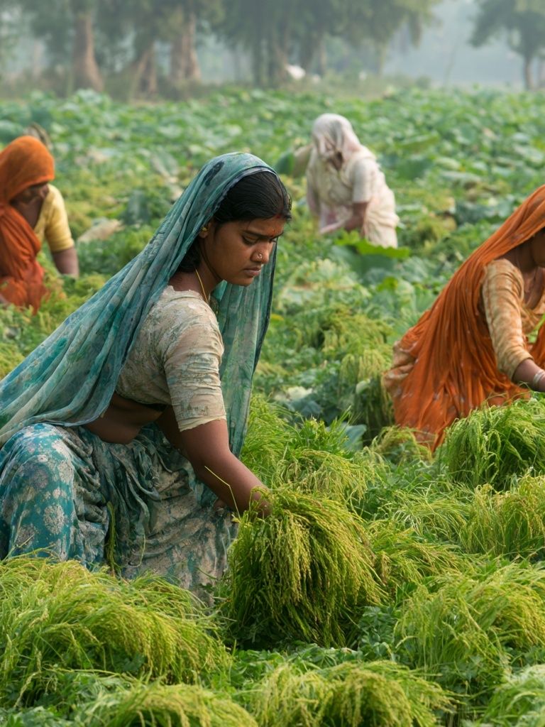 Women Harvesting Rice Photography Poster. poster — photography art