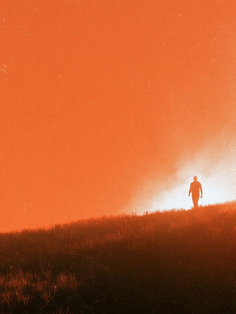 Solitary Figure at Sunset Photography Poster. poster — photography art