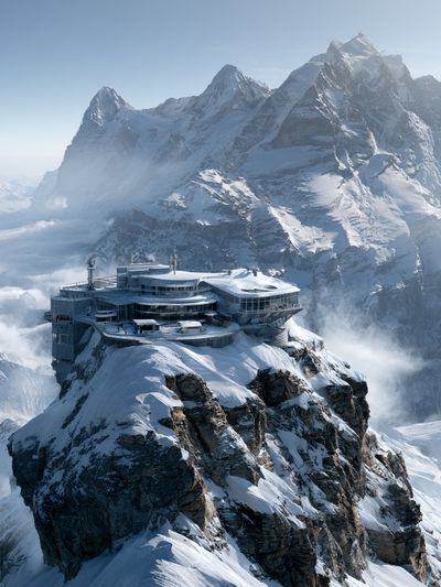 Snowy Mountain Summit — Photography Print. poster