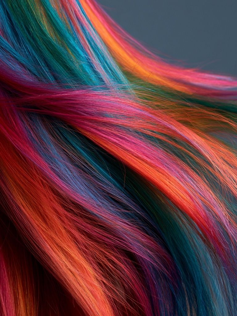 Rainbow Hair Flow Photography Poster. poster detail