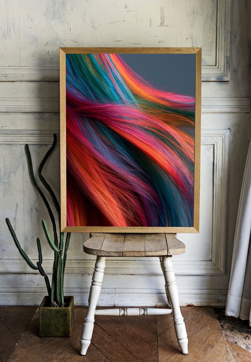 Rainbow Hair Flow Photography Poster. room preview