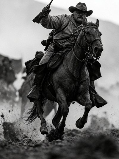 Cowboy Horse Chase Photography Poster. poster