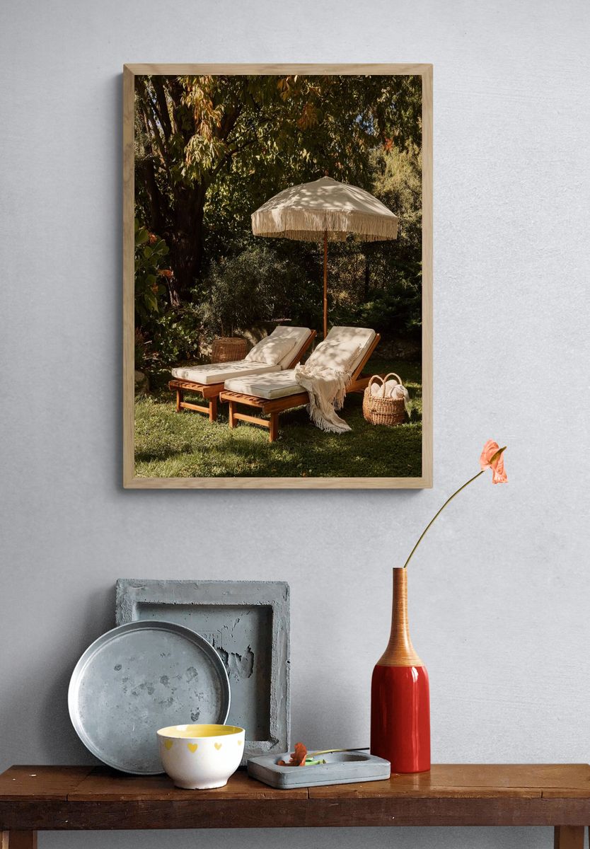 Boho Garden Lounge Photography Poster. — room view 3