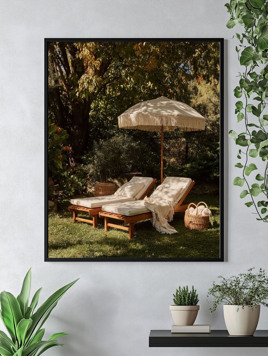 Boho Garden Lounge Photography Poster. — room view 4