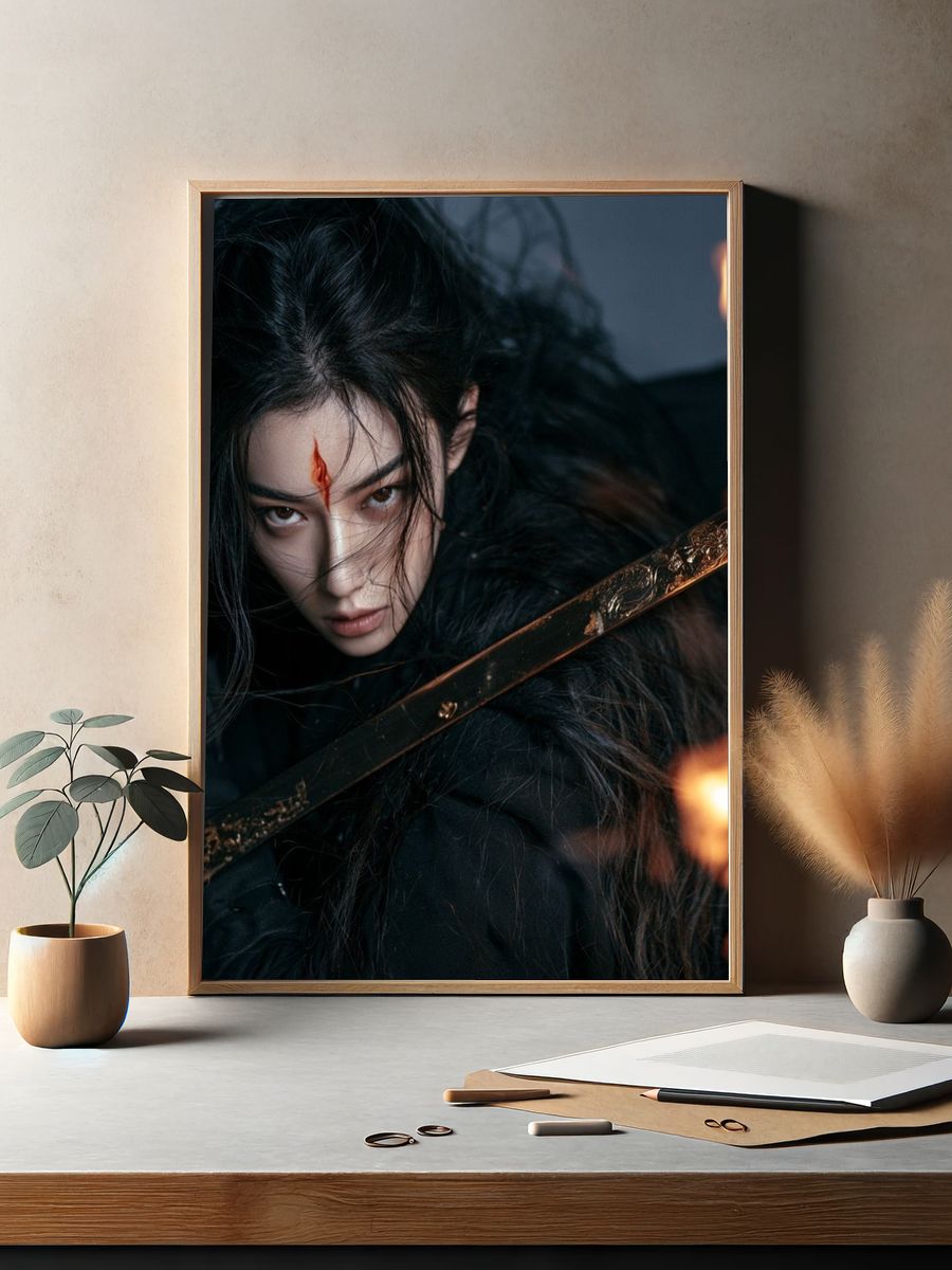 Warrior Portrait Photography Poster. — room view 2