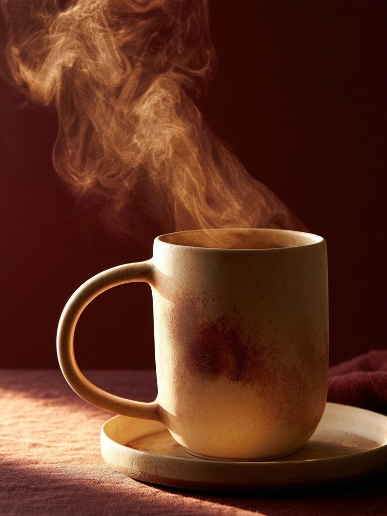 Steaming Coffee Mug Photography Poster. poster detail