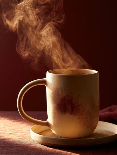 Steaming Coffee Mug Photography Poster. poster