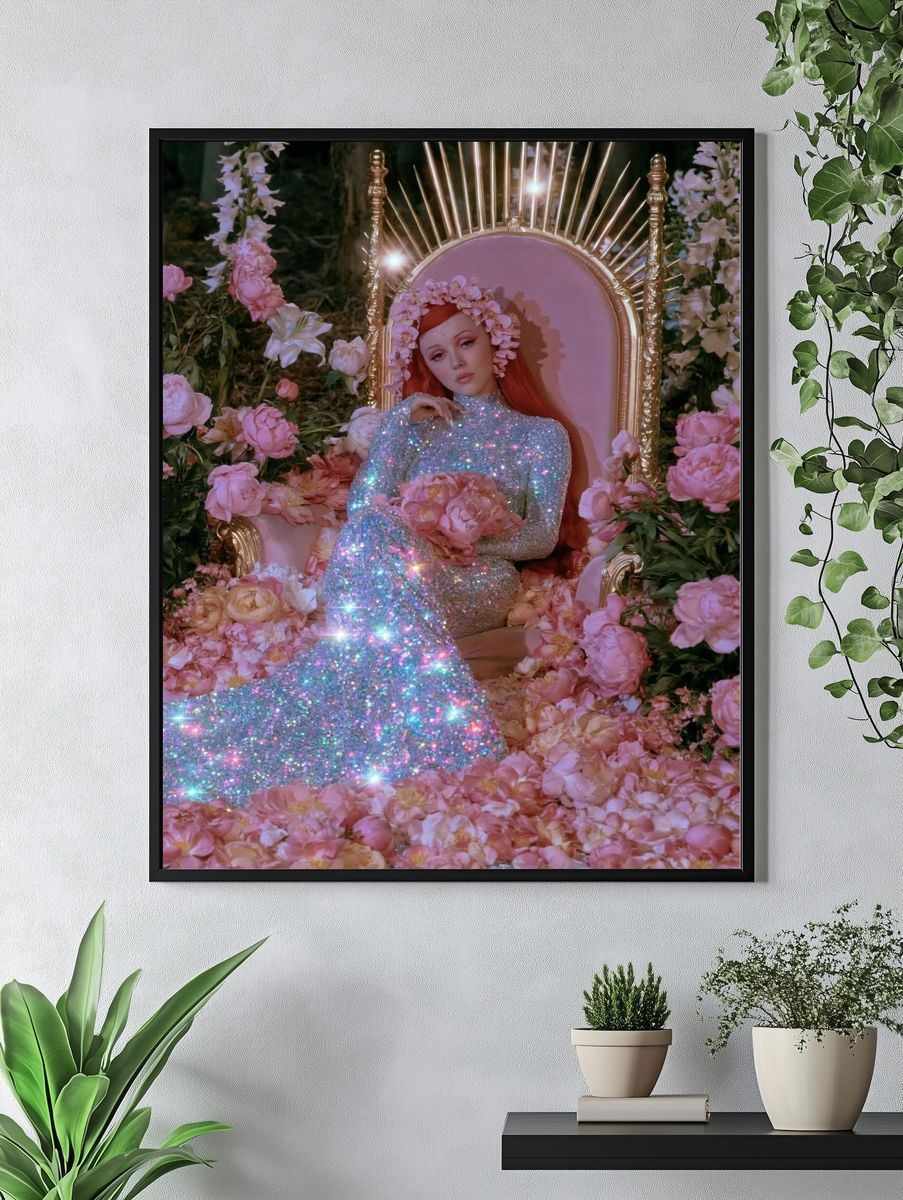 Sparkling Floral Portrait Print. — room view 4