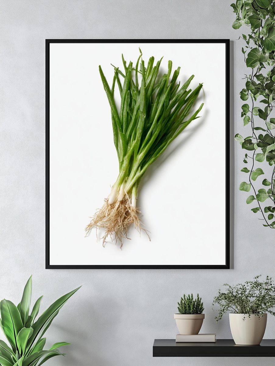 Fresh Green Onion Still Life Poster. — room view 4