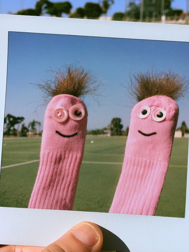 Pink Sock Puppets Photography Poster. poster detail