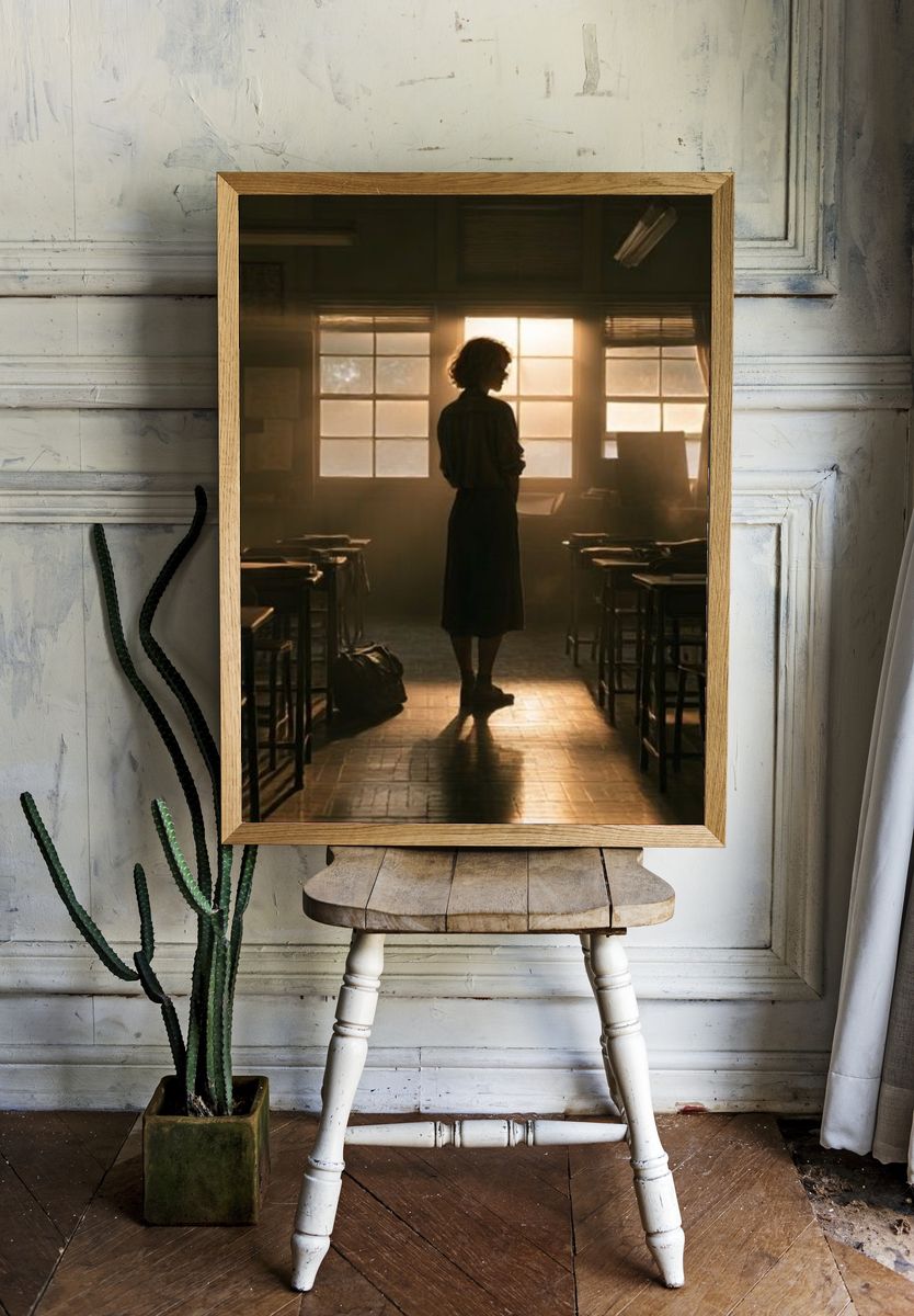 Backlit Classroom Silhouette Photography Poster. — room view 1