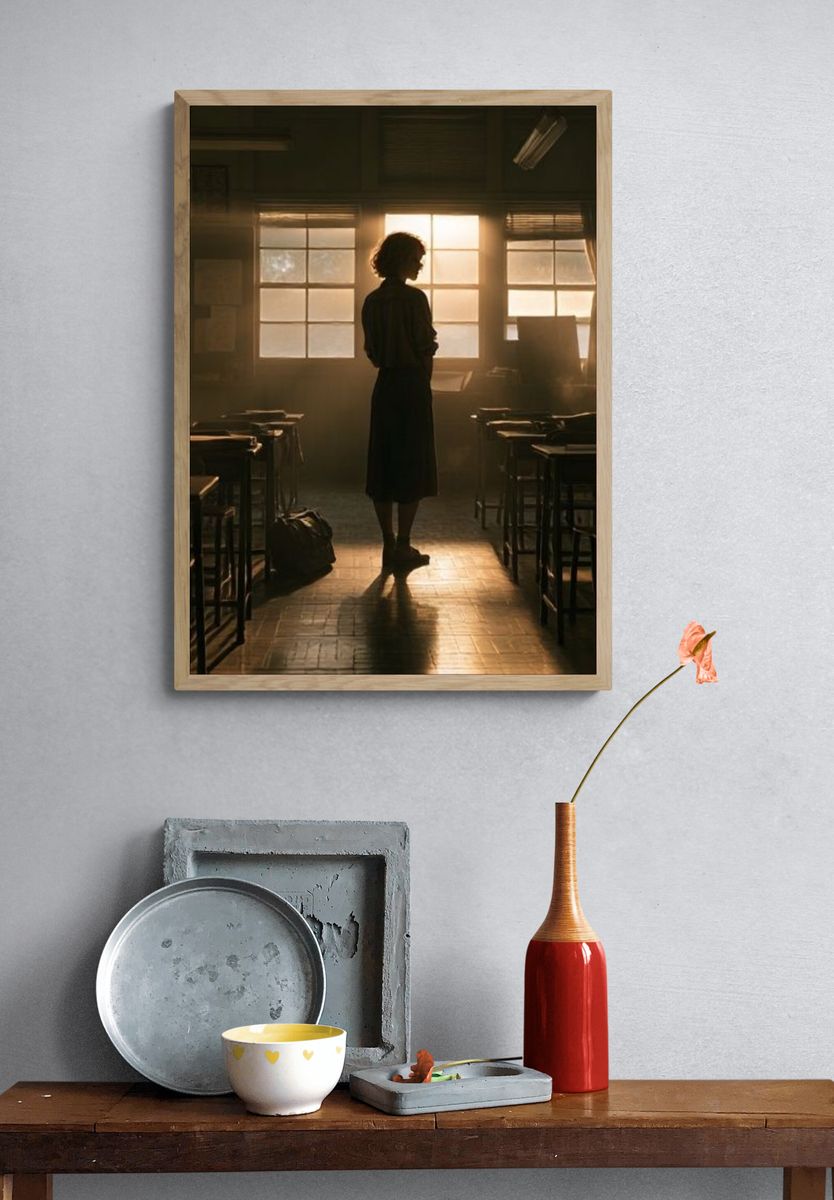 Backlit Classroom Silhouette Photography Poster. — room view 3