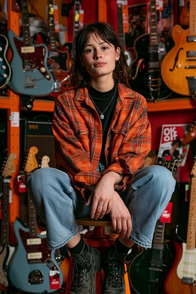 Guitar Shop Portrait Photography Poster. poster
