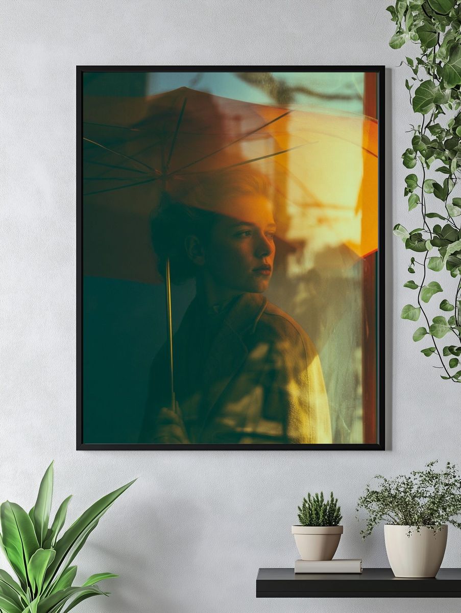 Boy with Umbrella Photography Poster. — room view 4