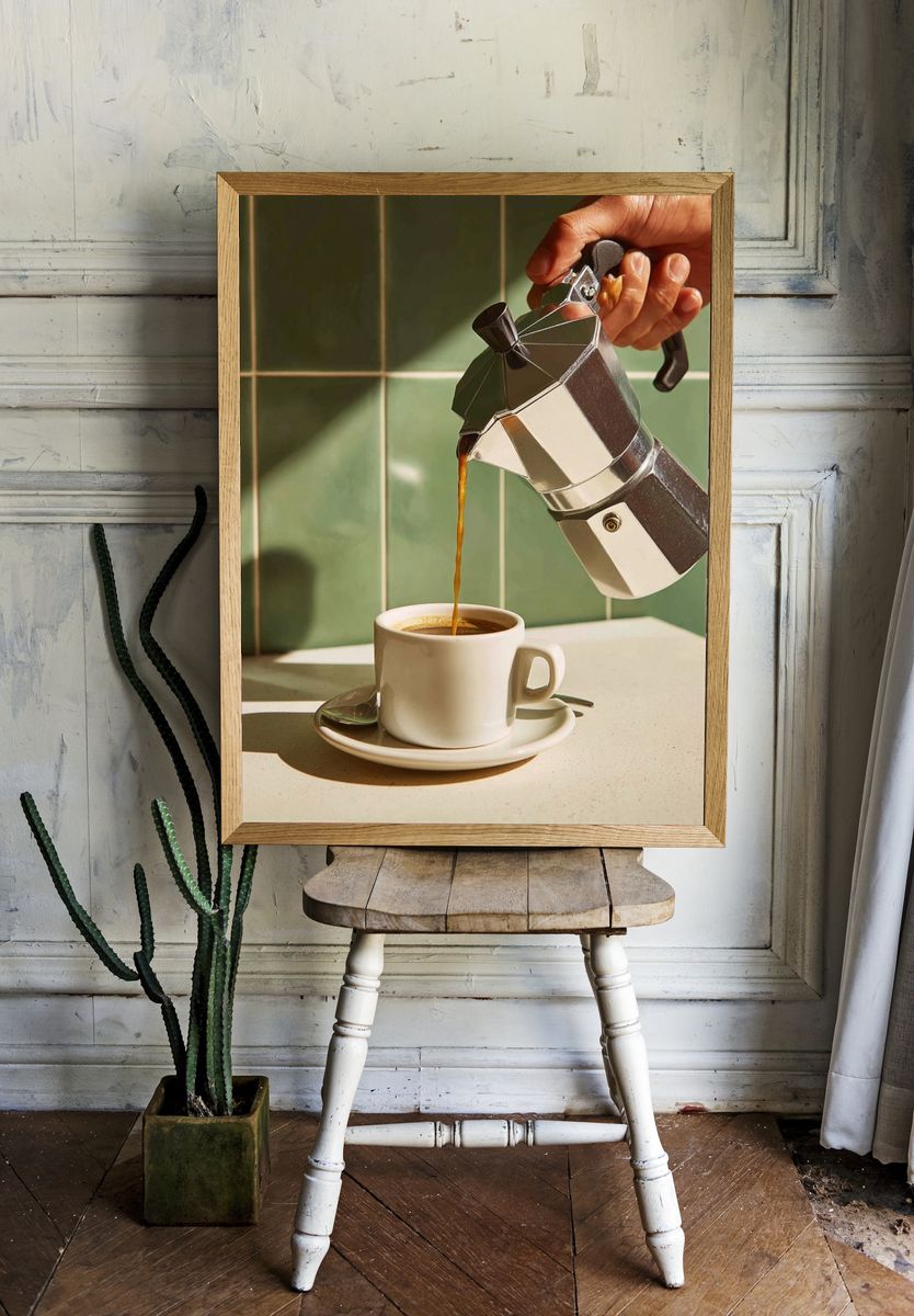 Morning Espresso Coffee Photography Poster. room preview
