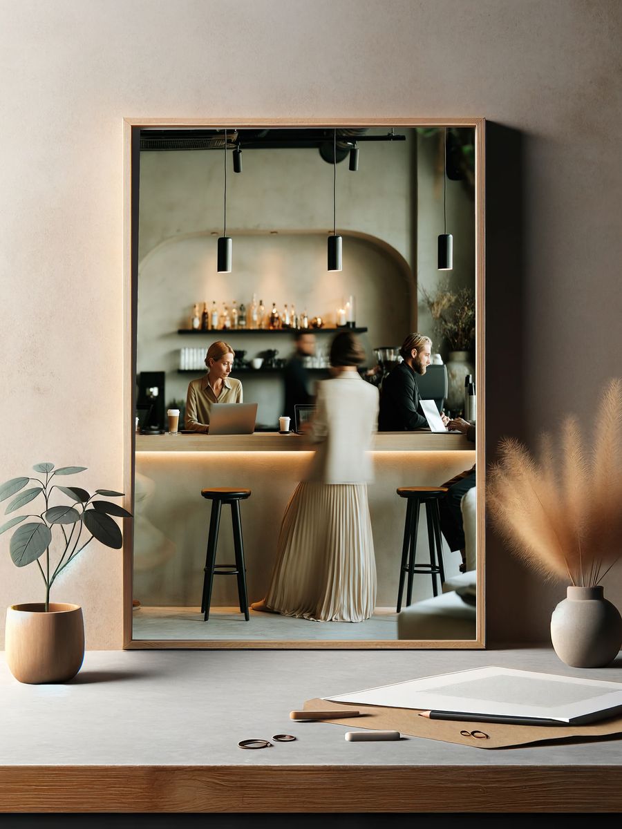 Modern Cafe Interior Photography Poster. — room view 2