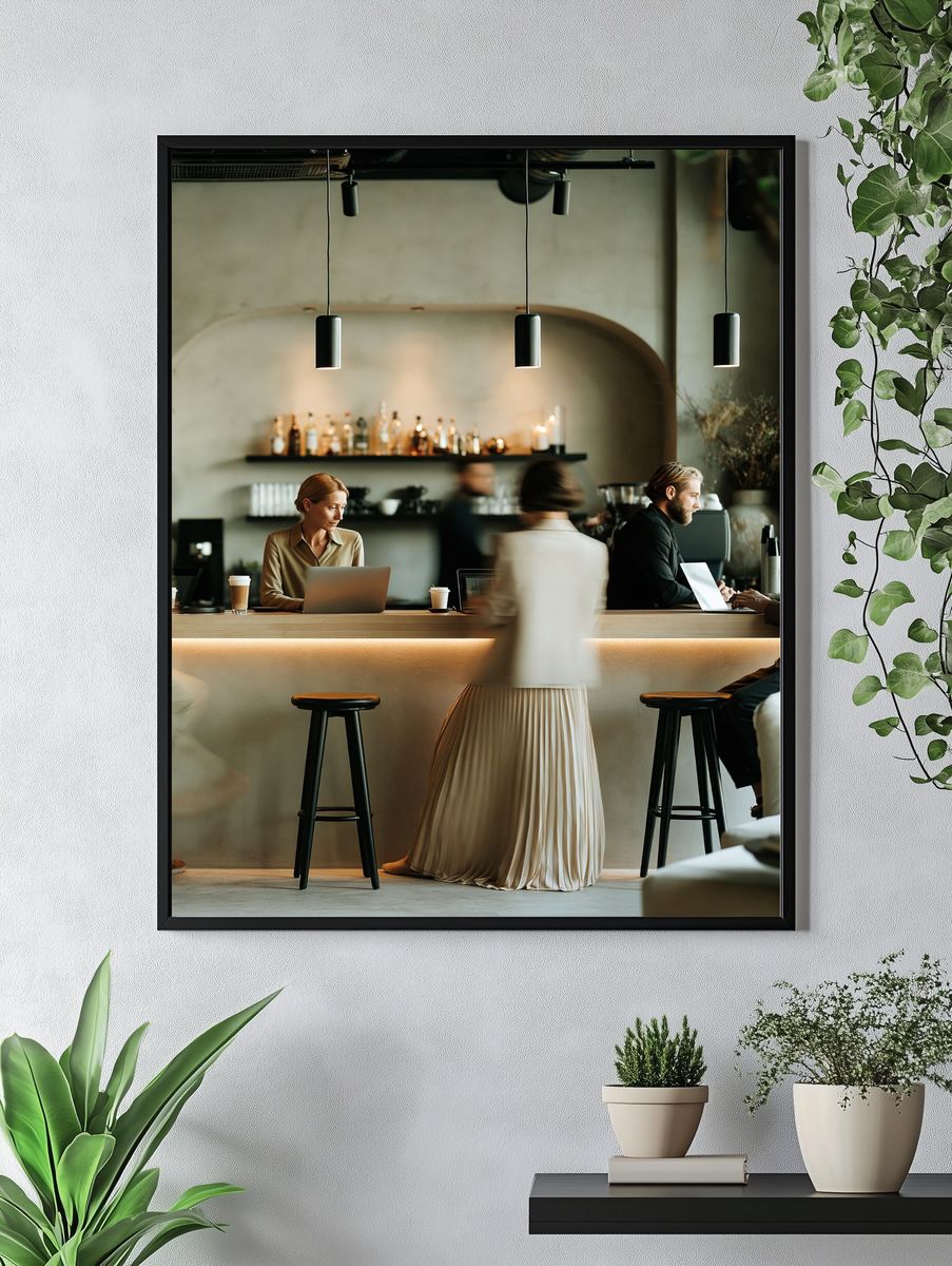 Modern Cafe Interior Photography Poster. — room view 4