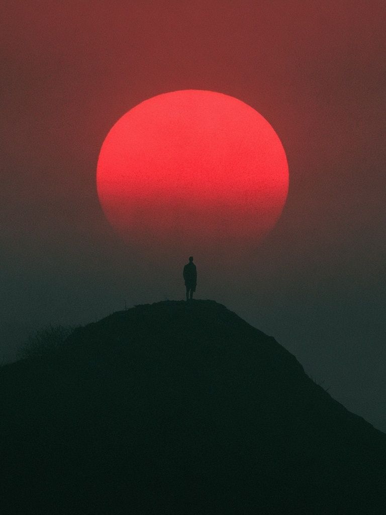 Red Sun Silhouette Photography Poster. poster — photography art