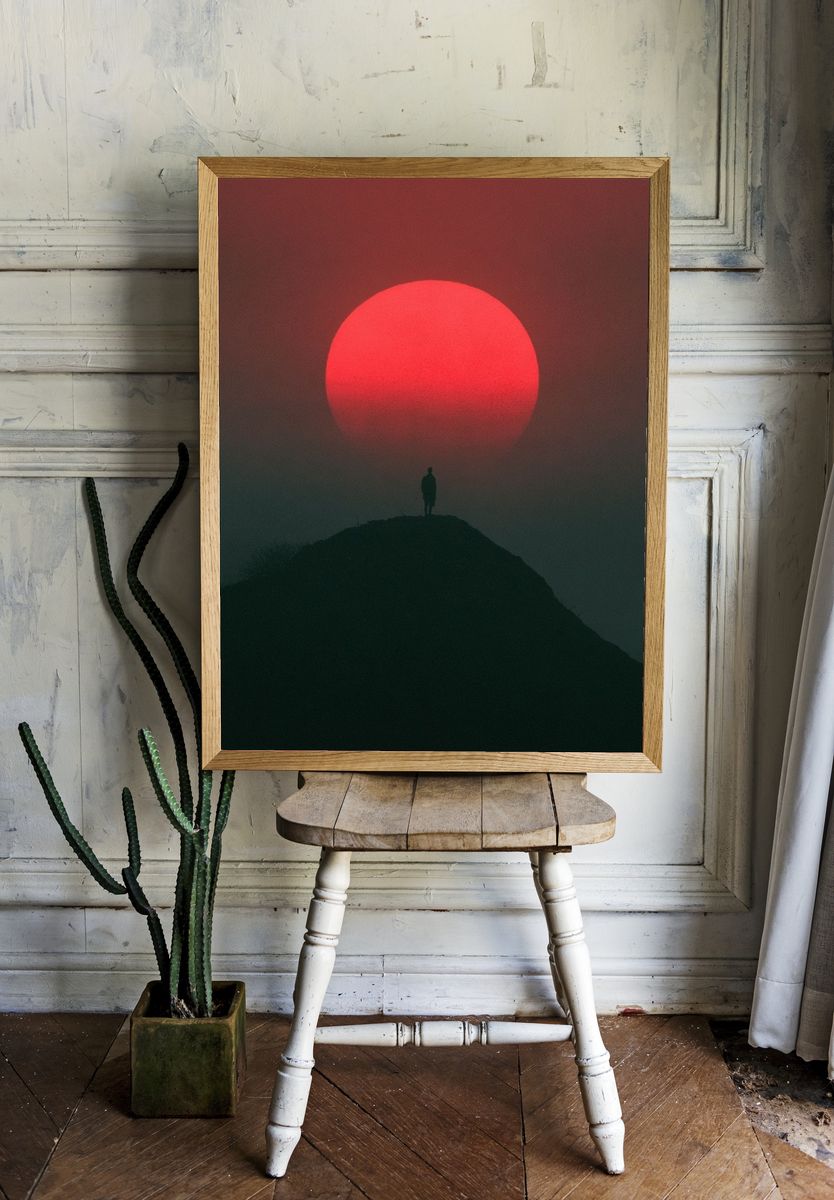 Red Sun Silhouette Photography Poster. room preview