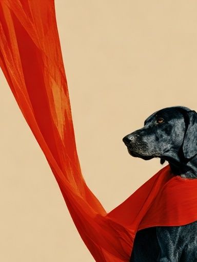 Black Dog with Red Scarf Photography Poster. poster — photography art