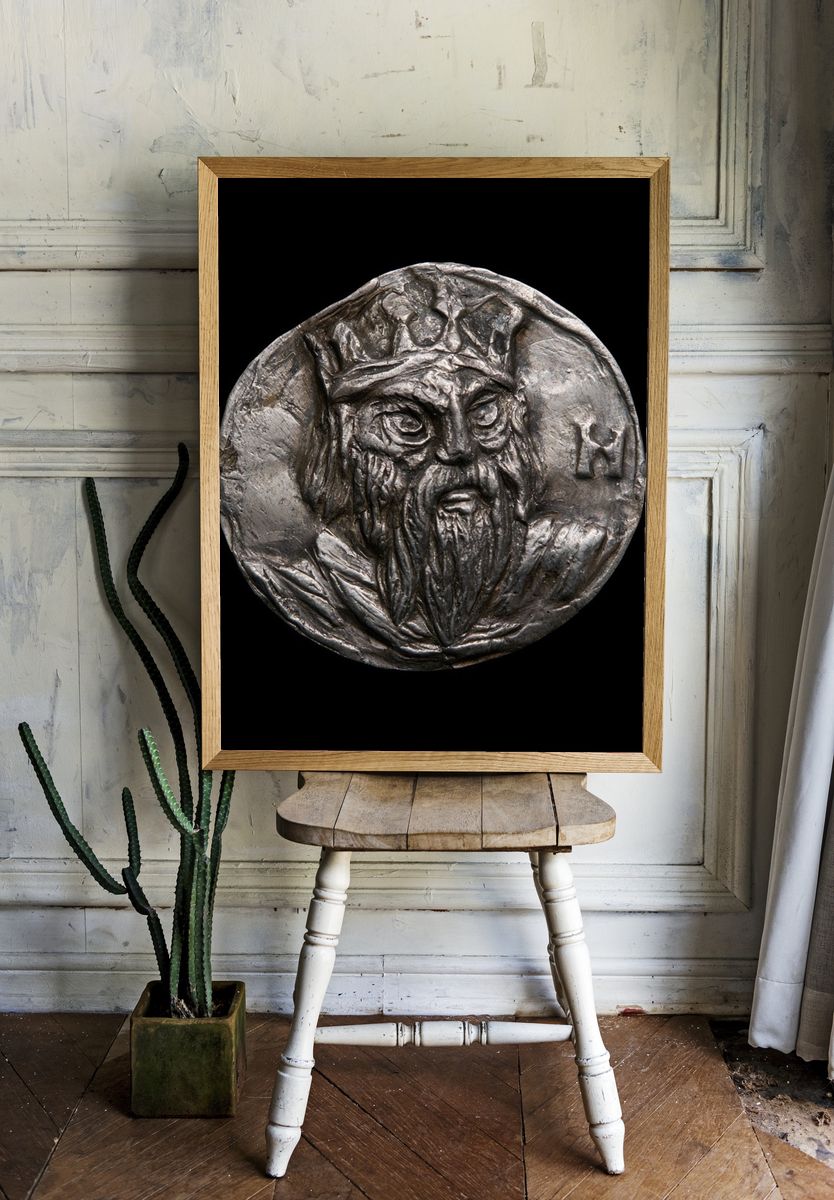 Ancient Warrior Coin Photography Poster. room preview