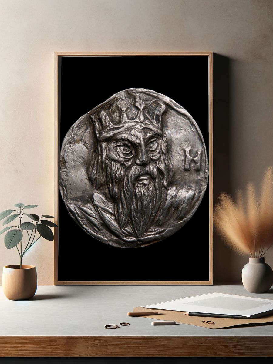 Ancient Warrior Coin Photography Poster. — room view 2