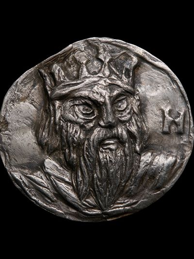 Ancient Warrior Coin Photography Poster. poster