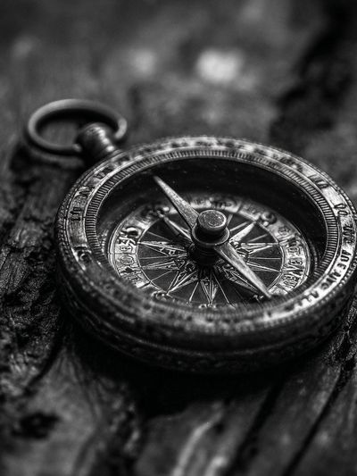 Antique Compass Black-White Poster. poster print