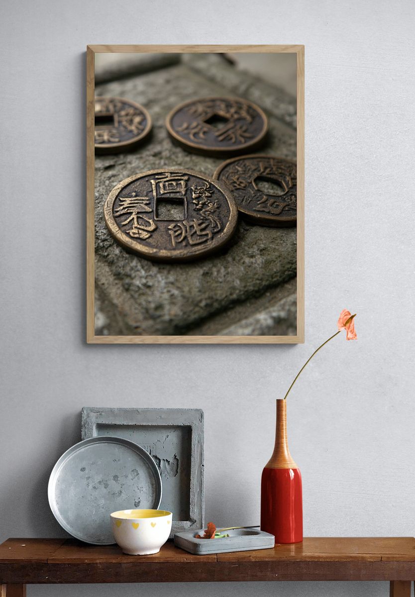 Ancient Chinese Coins Photography Poster. — room view 3