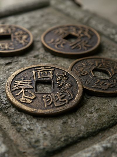 Ancient Chinese Coins Photography Poster.