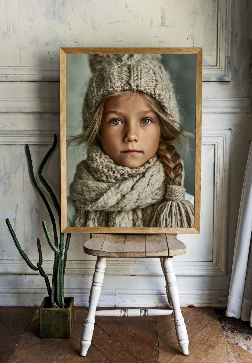 Knitted Winter Portrait Poster. — room view 1