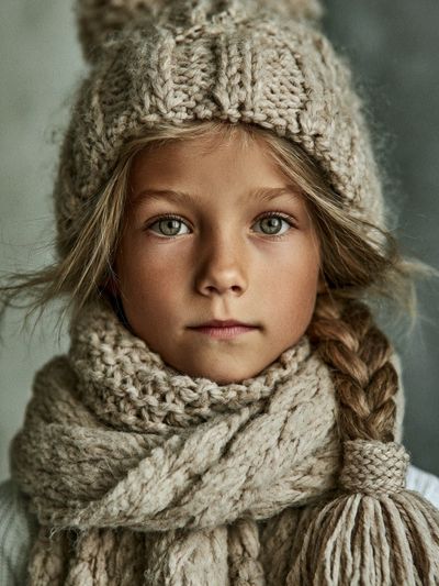 Knitted Winter Portrait Poster. poster
