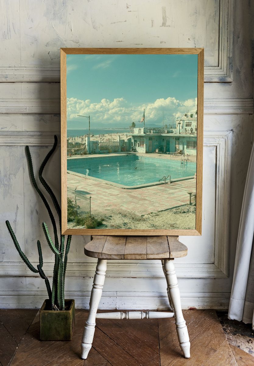 Retro Beach Motel Pool Poster. — room view 1